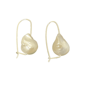 Keshi Pearl & Silver Drop Earring