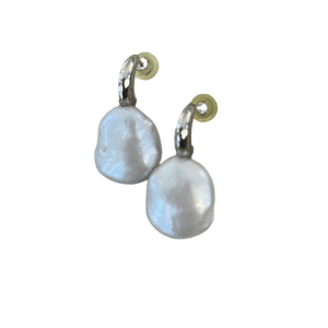 Keshi Pearl & C Shape Drop Earrings