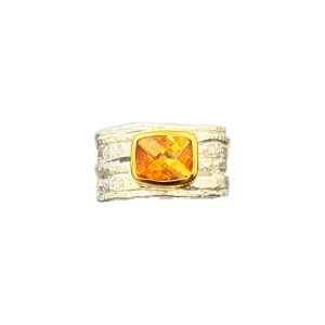 Beaten Band Citrine Ring