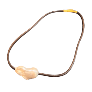 One of a kind Pearl on Leather Necklace