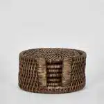 Paume Rattan Round Coaster- Set of 6 - Thumbnail Image 4
