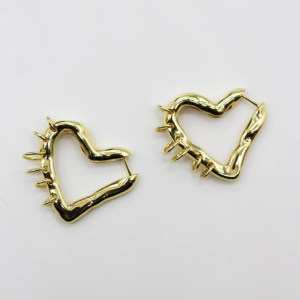 Pierced Heart Hoop Earrings