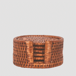 Paume Rattan Round Coaster- Set of 6 - Thumbnail Image 1