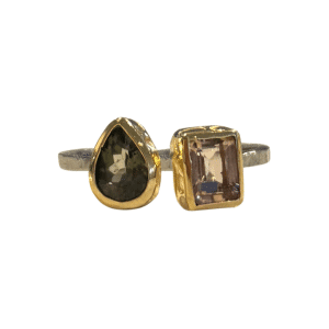 2 Stone Facet Ring