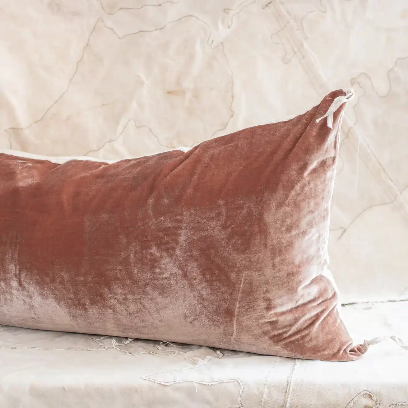 Silk Velvet & Linen Bolster - Image 2