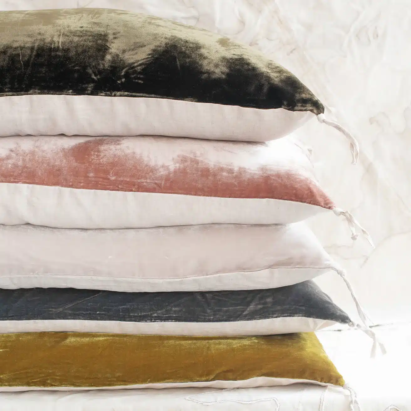 Silk Velvet & Linen Bolster - Image 3