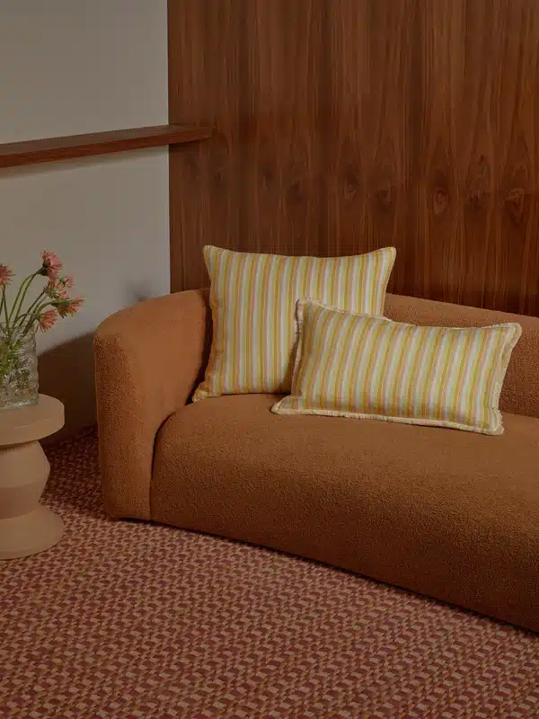Garden Stripe Linen Cushion 60x60cm - Image 2