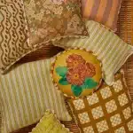 Garden Stripe Linen Cushion 60x60cm - Thumbnail Image 6