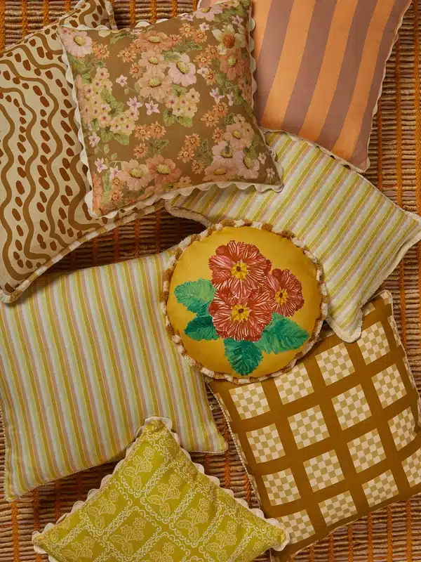 Garden Stripe Linen Cushion 60x60cm - Image 6