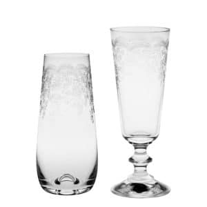 Floral Champagne Glass- Set of 4
