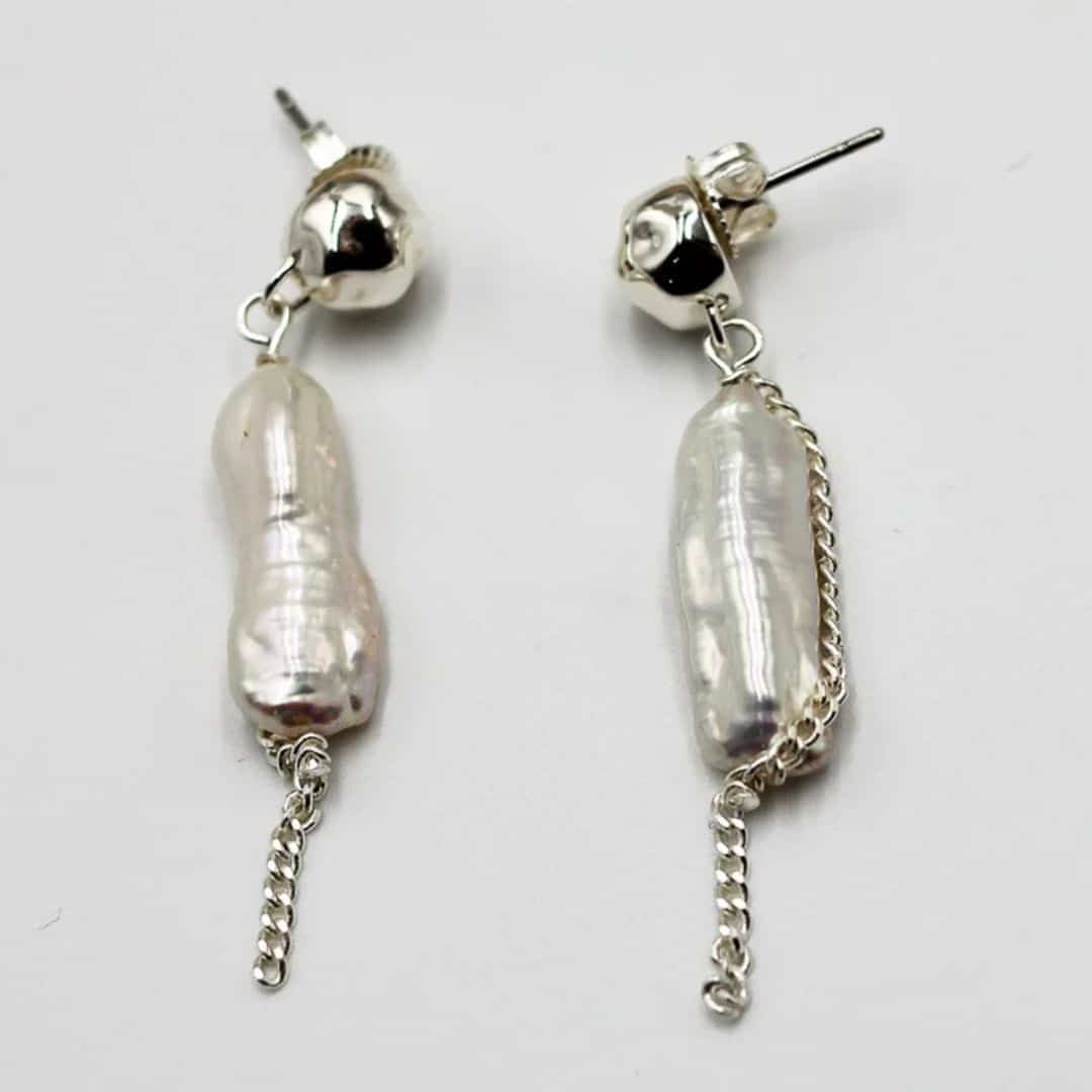 Beach Pearl Drop Earrings - Image 1